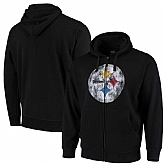 Men's Pittsburgh Steelers G III Sports by Carl Banks Primary Logo Full Zip Hoodie Black,baseball caps,new era cap wholesale,wholesale hats